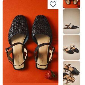 Anthropologie Pilcro Black Woven Sandals size 7